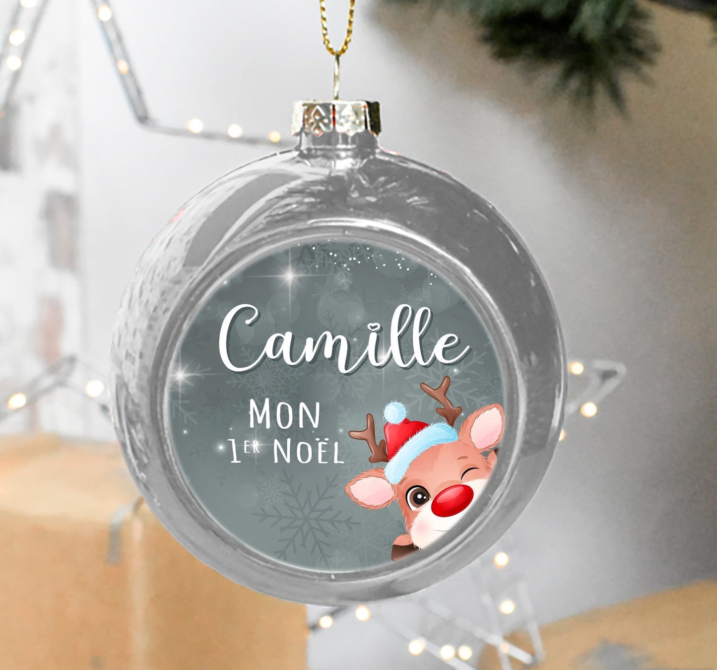Boule de Noël personnalisée prénom "Mon 1er Noël"