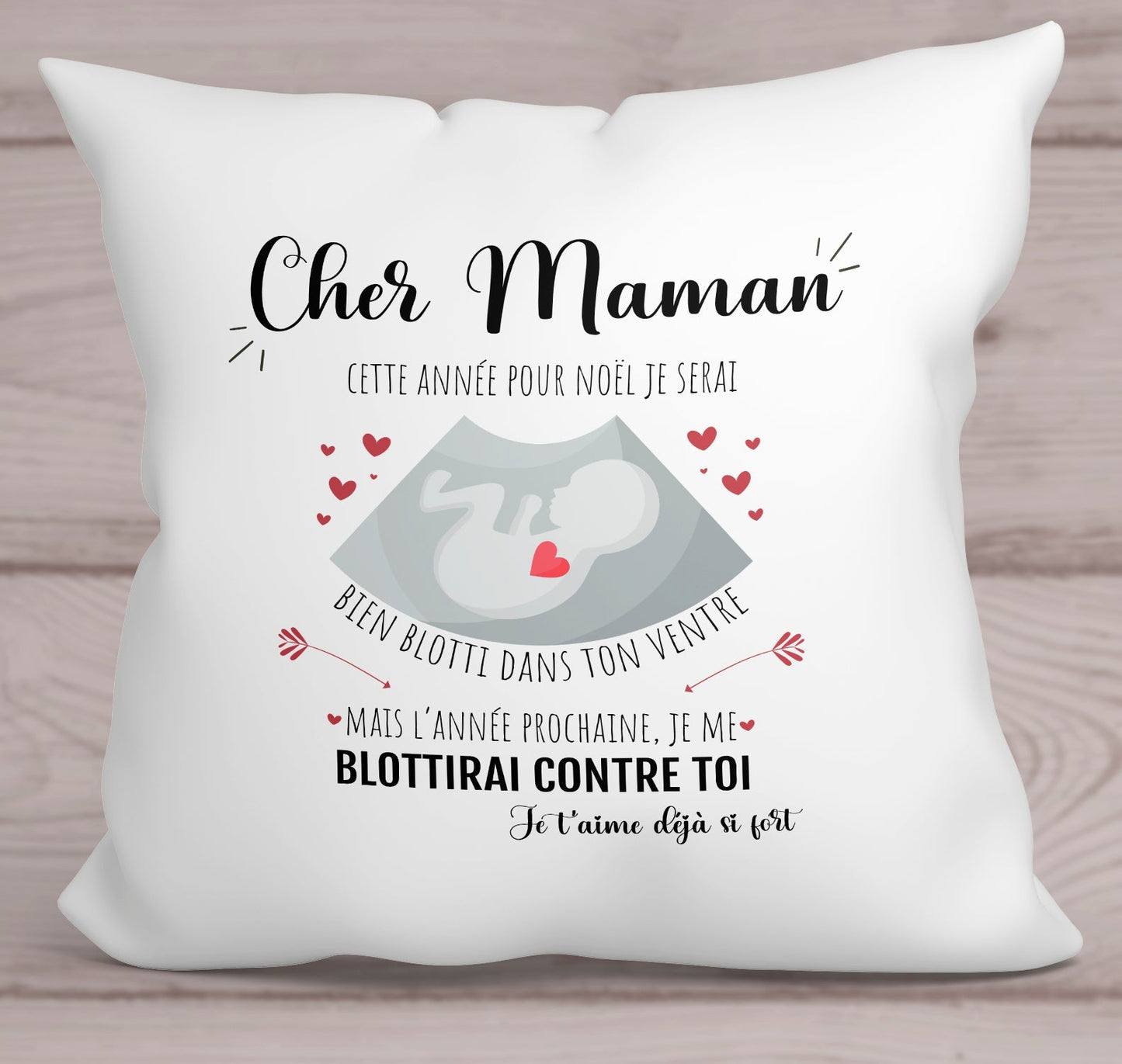 Coussin échographie Cadeau de Noël grossesse future maman