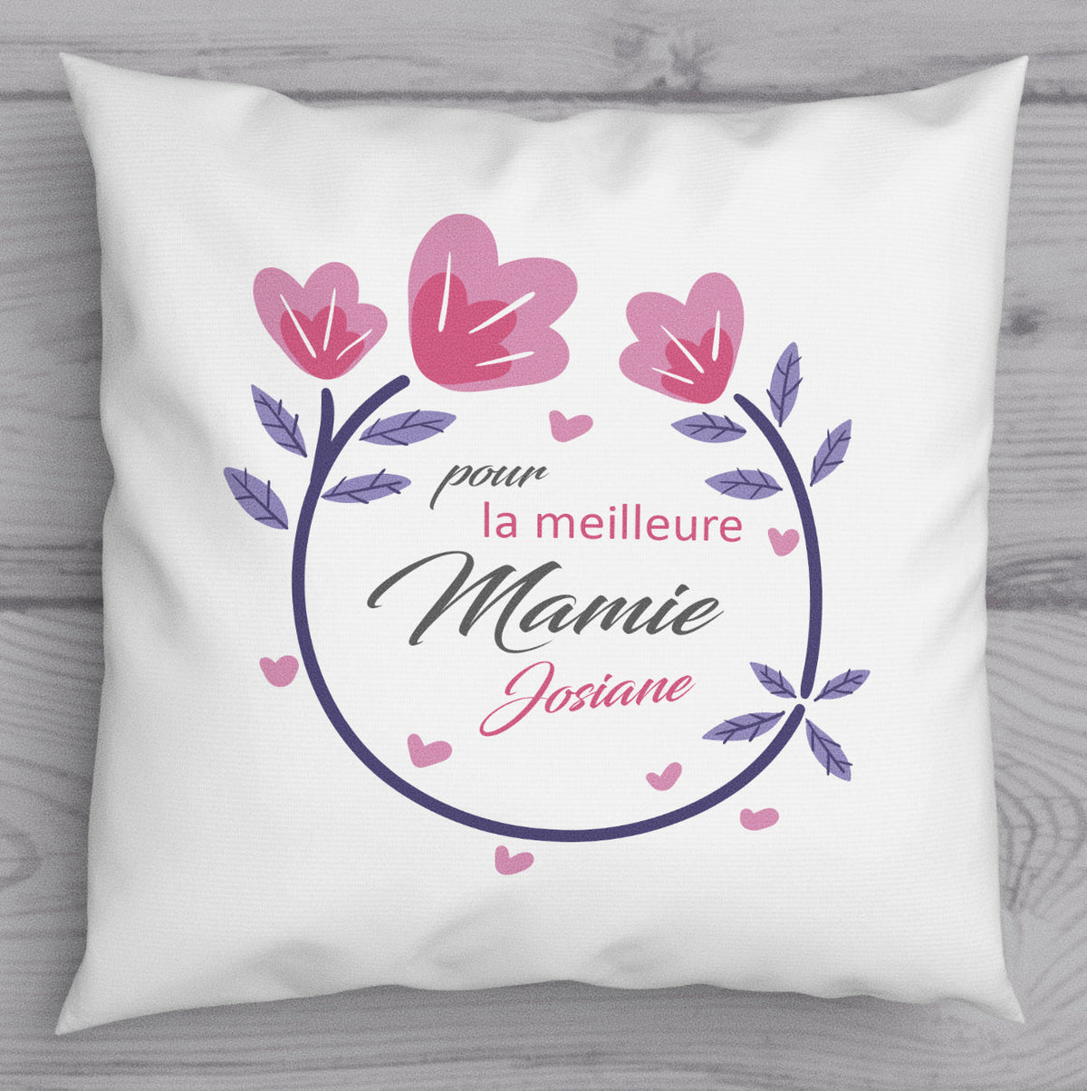 Cadeau fête des grands-mères coussin personnalisable meilleure mamie