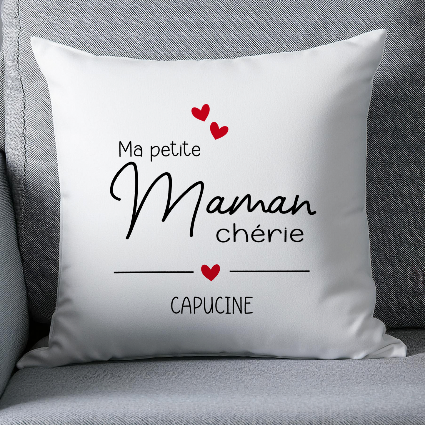 Coussin personnalisé “Ma petite Maman chérie” avec prénom