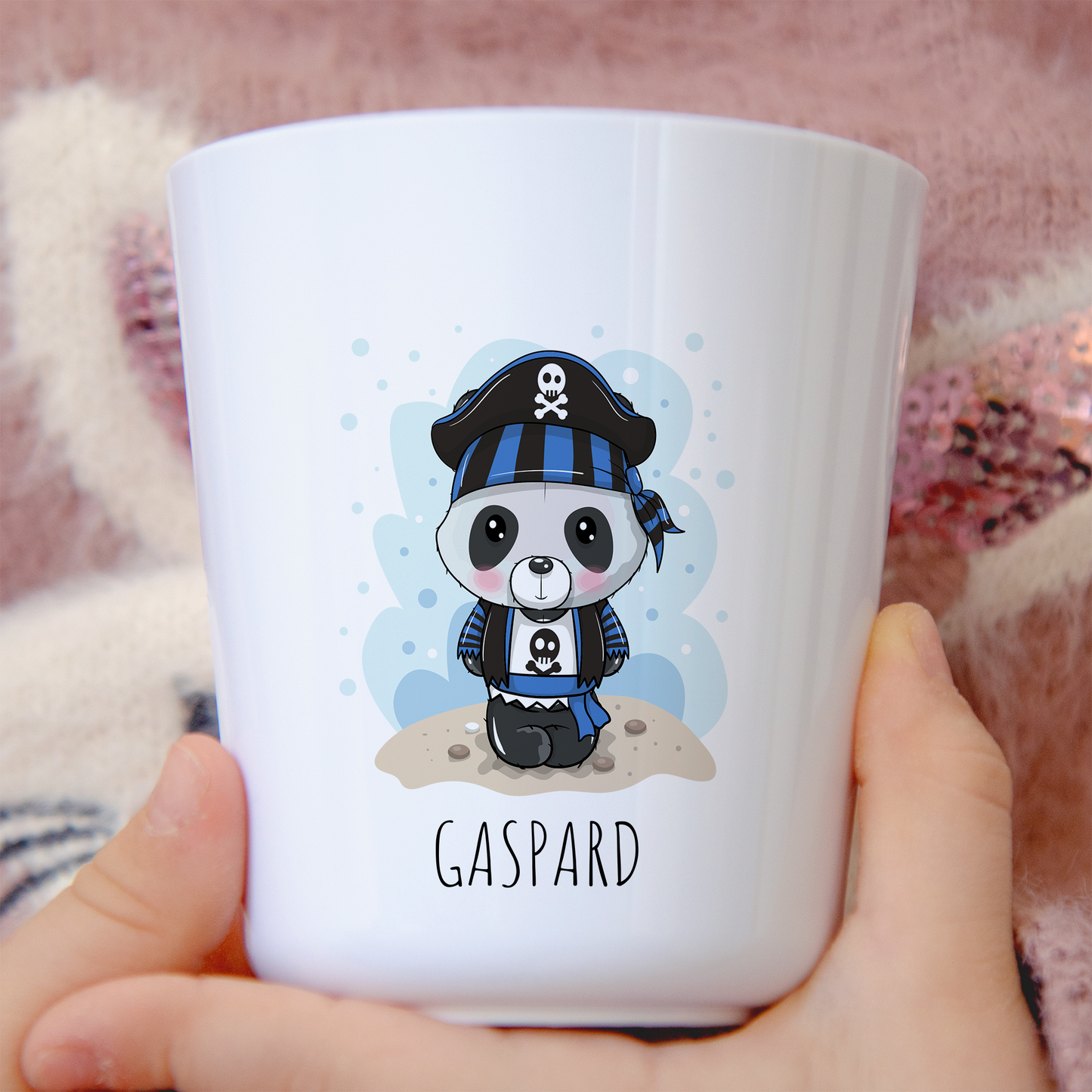 Gobelet enfant personnalisable – Ourson pirate