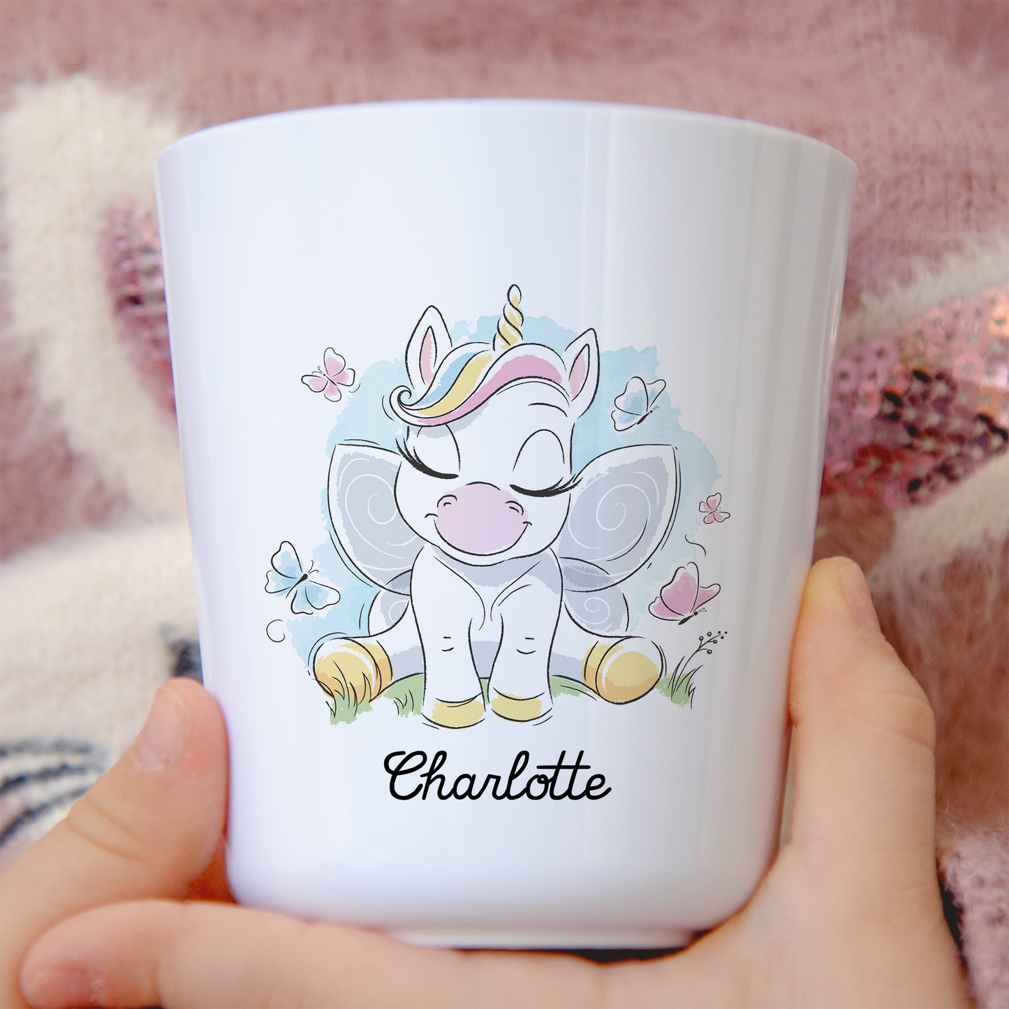 Gobelet plastique enfant personnalisable – Licorne magique