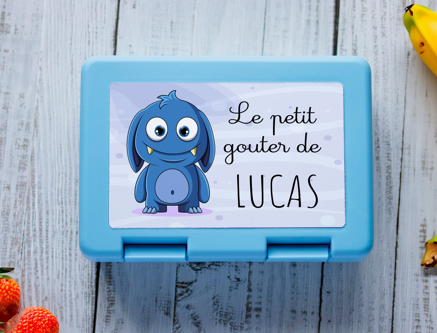 Boite à tartines personnalisée prénom monstre. Idéal pour le gouter, la collation ou la pause de midi