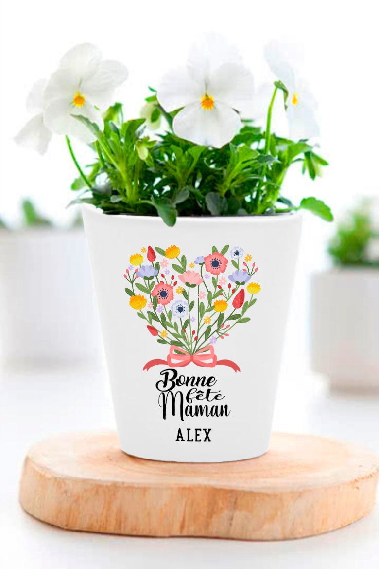 Cadeau fête des mères personnalisé - Pot de fleur personnalisé
