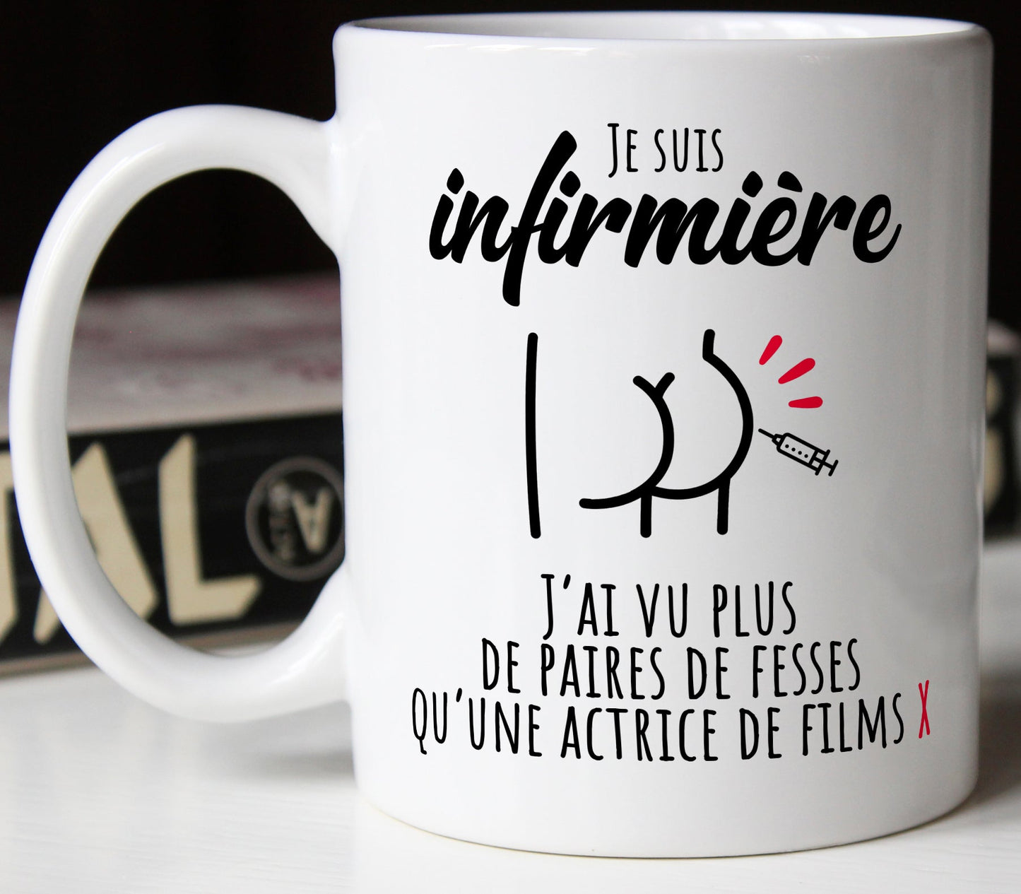 Mug infirmière paires de fesses - tasse personnalisée
