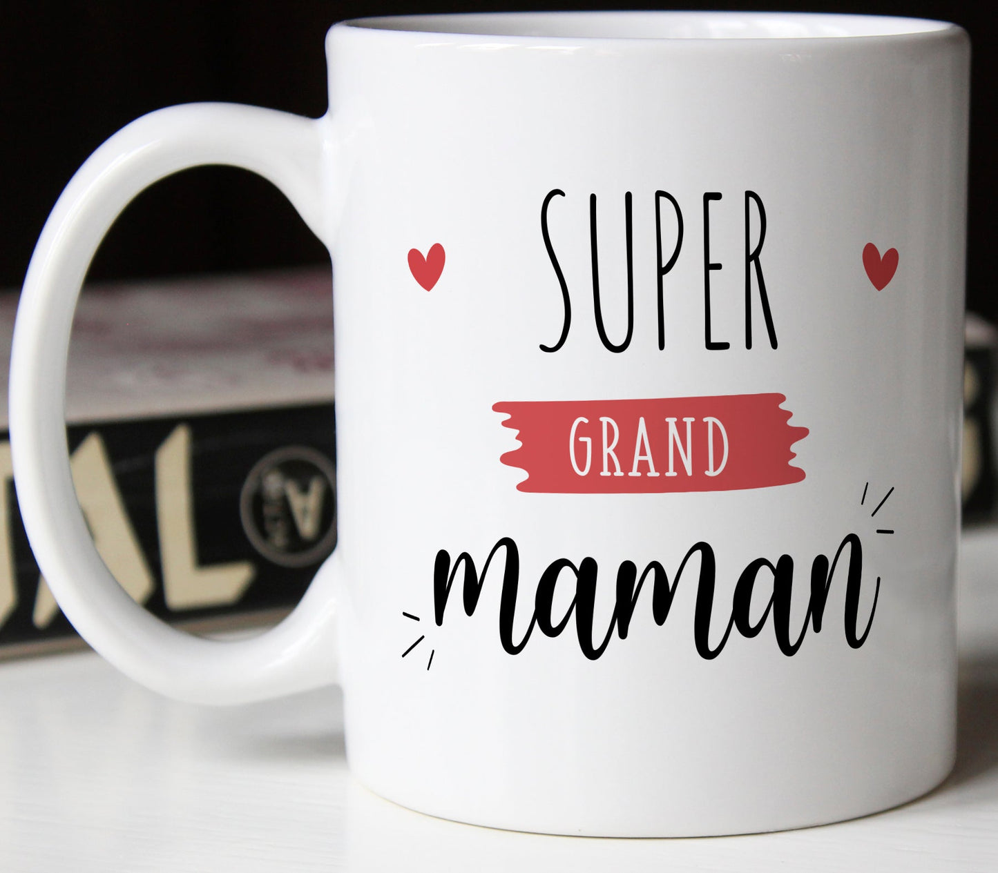 Mug futur bébé biker annonce grossesse rouge