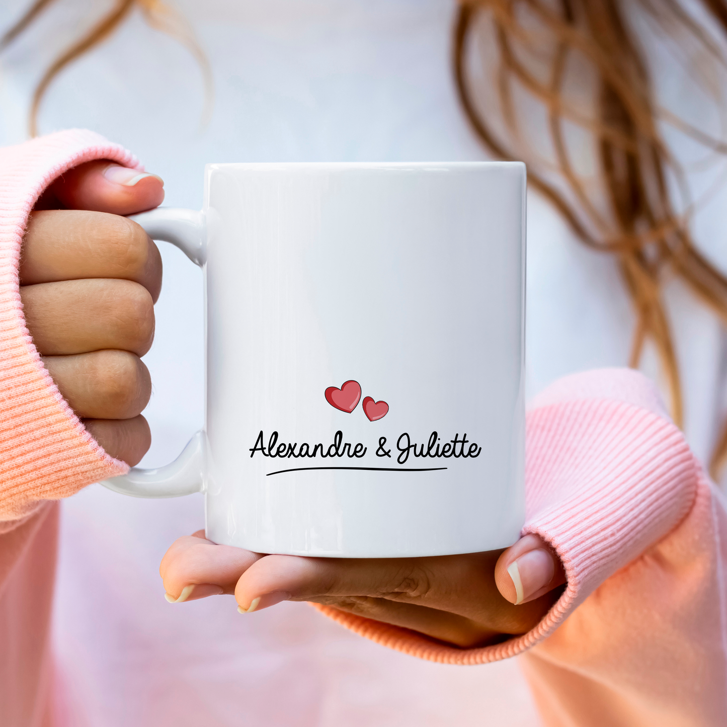 Mug personnalisé Saint-Valentin trouver l'Amour