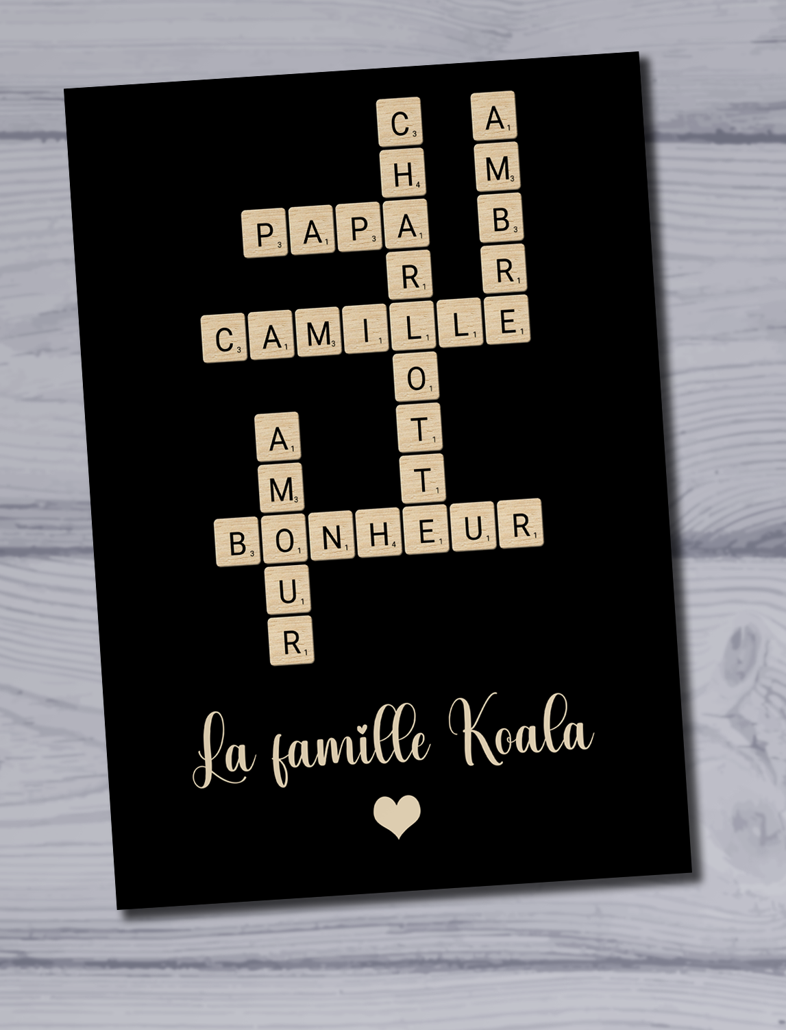 Plaque scrabble personnalisée