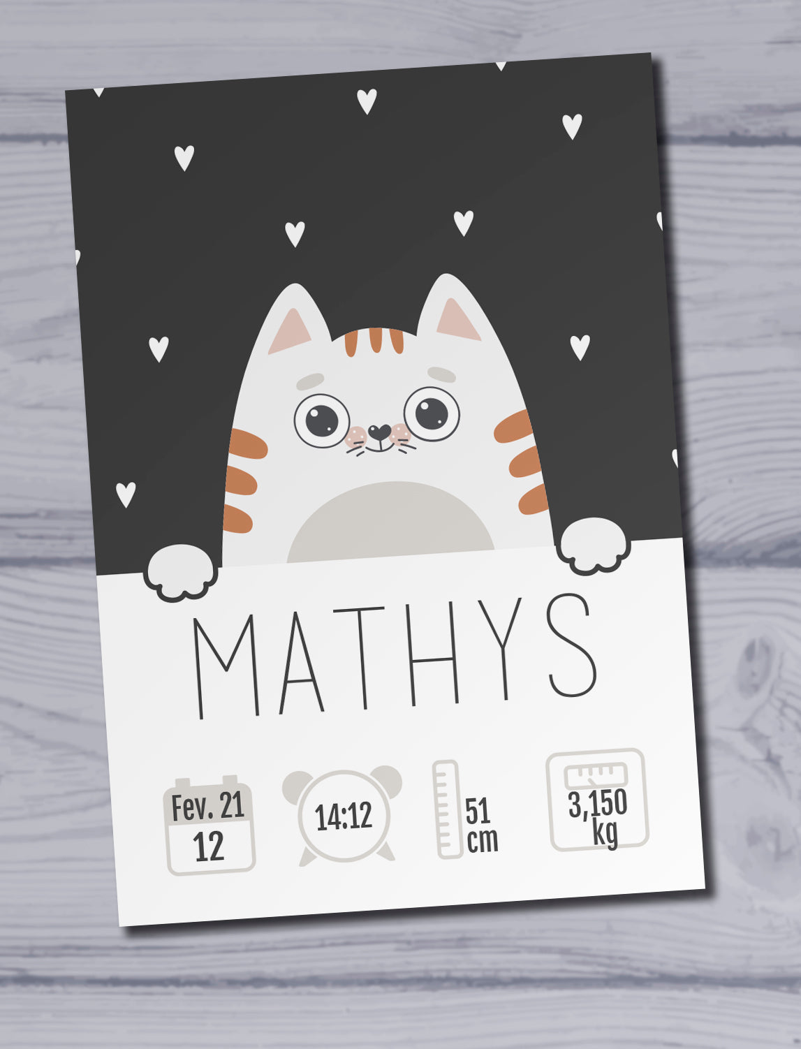 Plaque de naissance personnalisée cadeau bébé