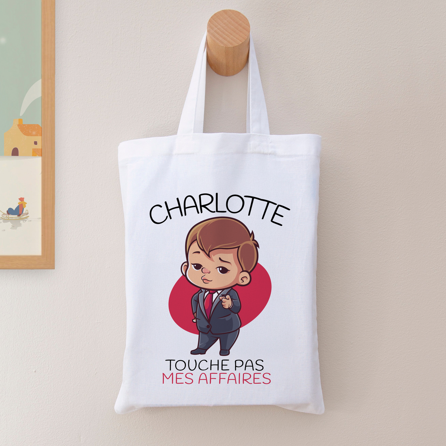 Tote bag pour enfant visuel boss touche pas mes affaires