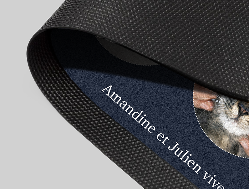 Paillasson personnalisé avec photos et noms d’animaux – Unique et original