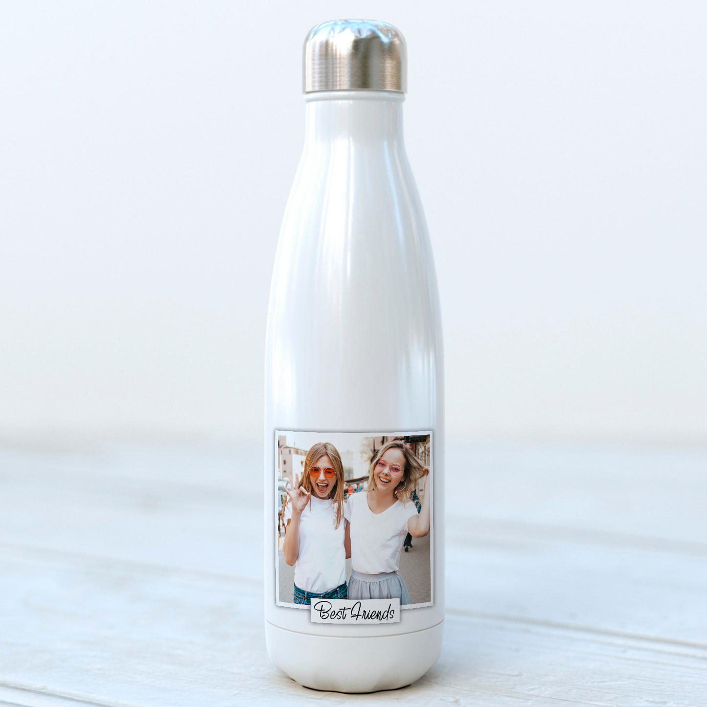 Bouteille isotherme personnalisée photo et prénom - Idée cadeau meilleurs amies