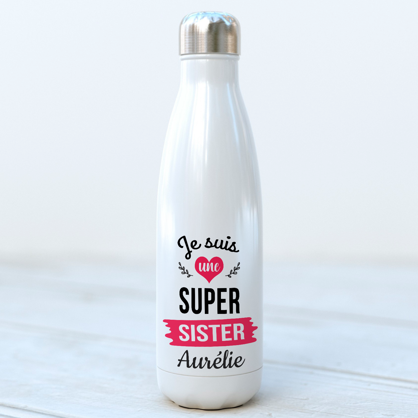 bouteille thermo 500ml isotherme super Sister avec prénom