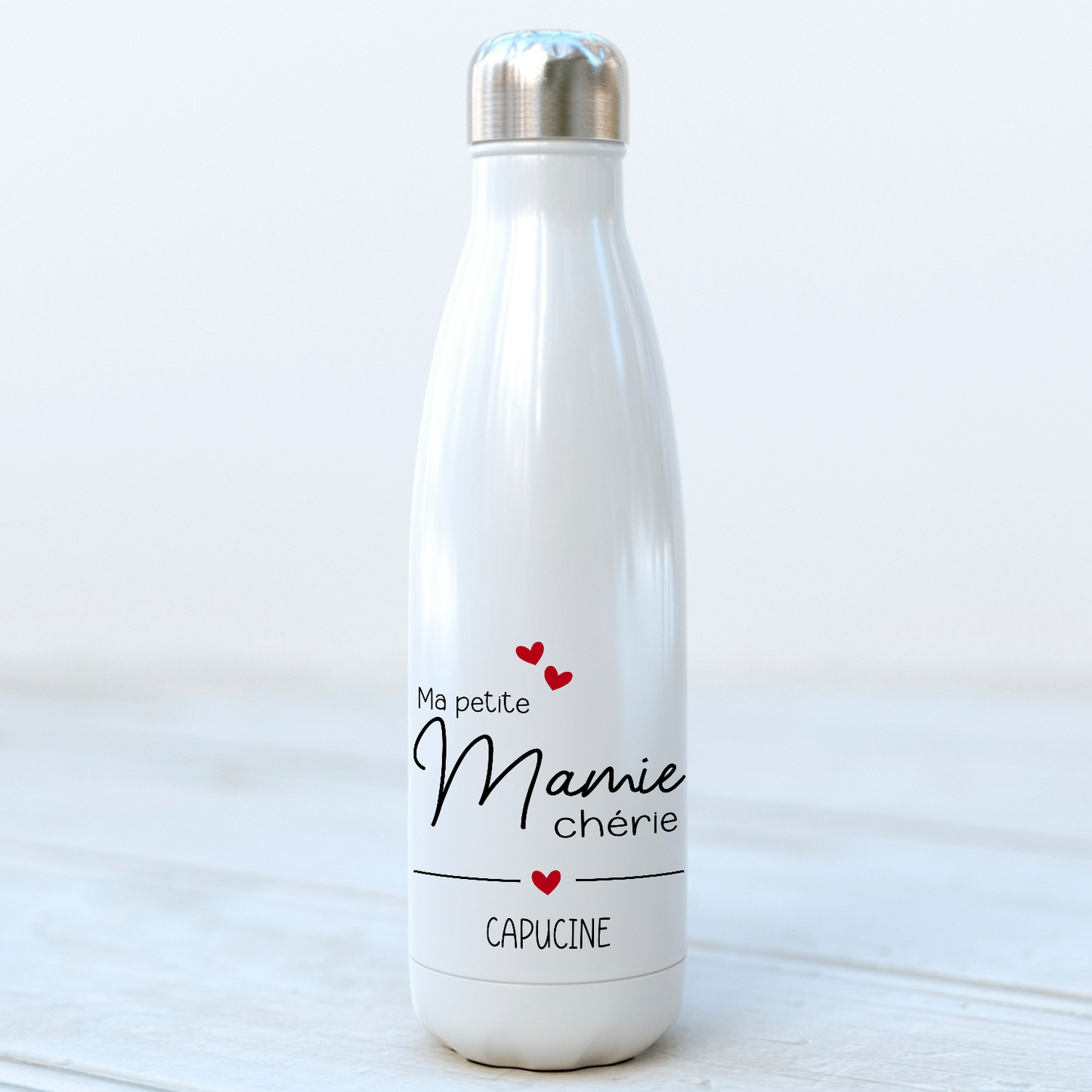 Bouteille isotherme personnalisée "Ma Mamie chérie" avec prénom