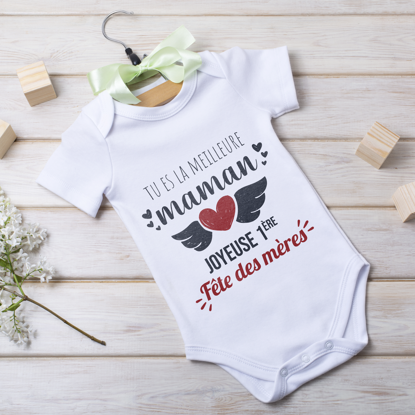 Body personnalisé meilleure maman - idée cadeau première fête des mères