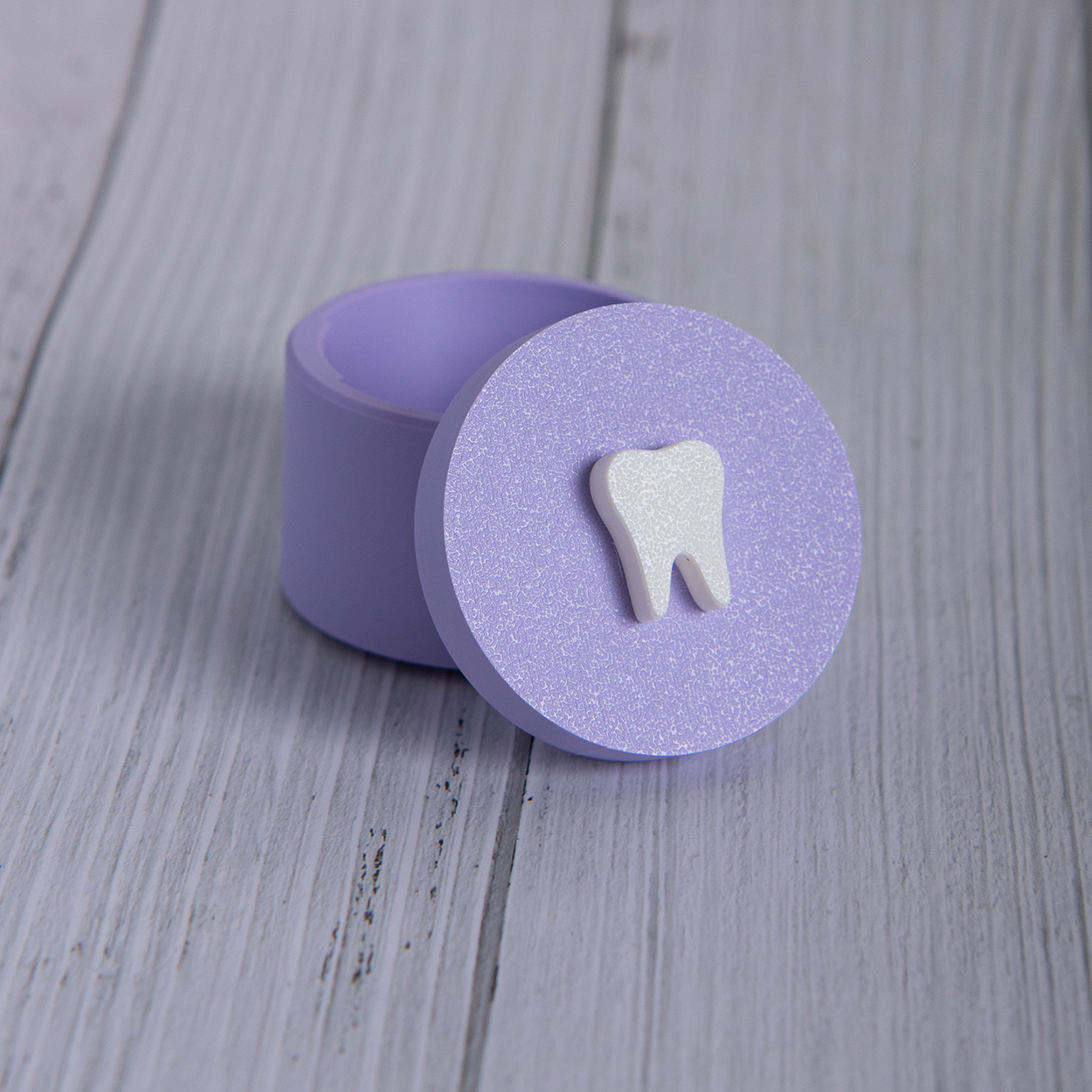 Boîte à dent de lait en 3D couleur pastel avec couvercle