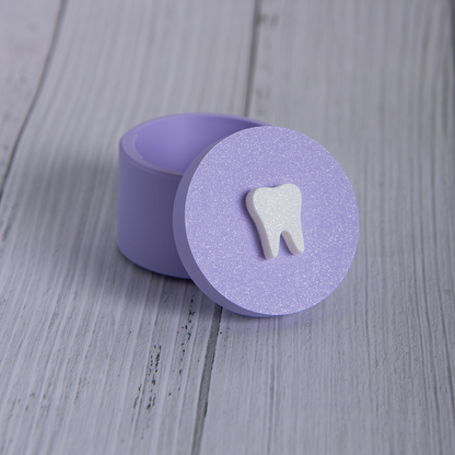 Boîte à dent de lait en 3D couleur pastel avec couvercle