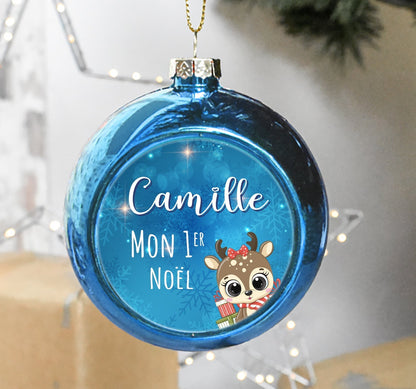 Boule de Noël personnalisée prénom "Mon 1er Noël"