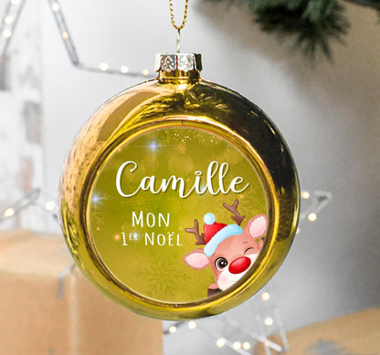Boule de Noël personnalisée prénom "Mon 1er Noël"