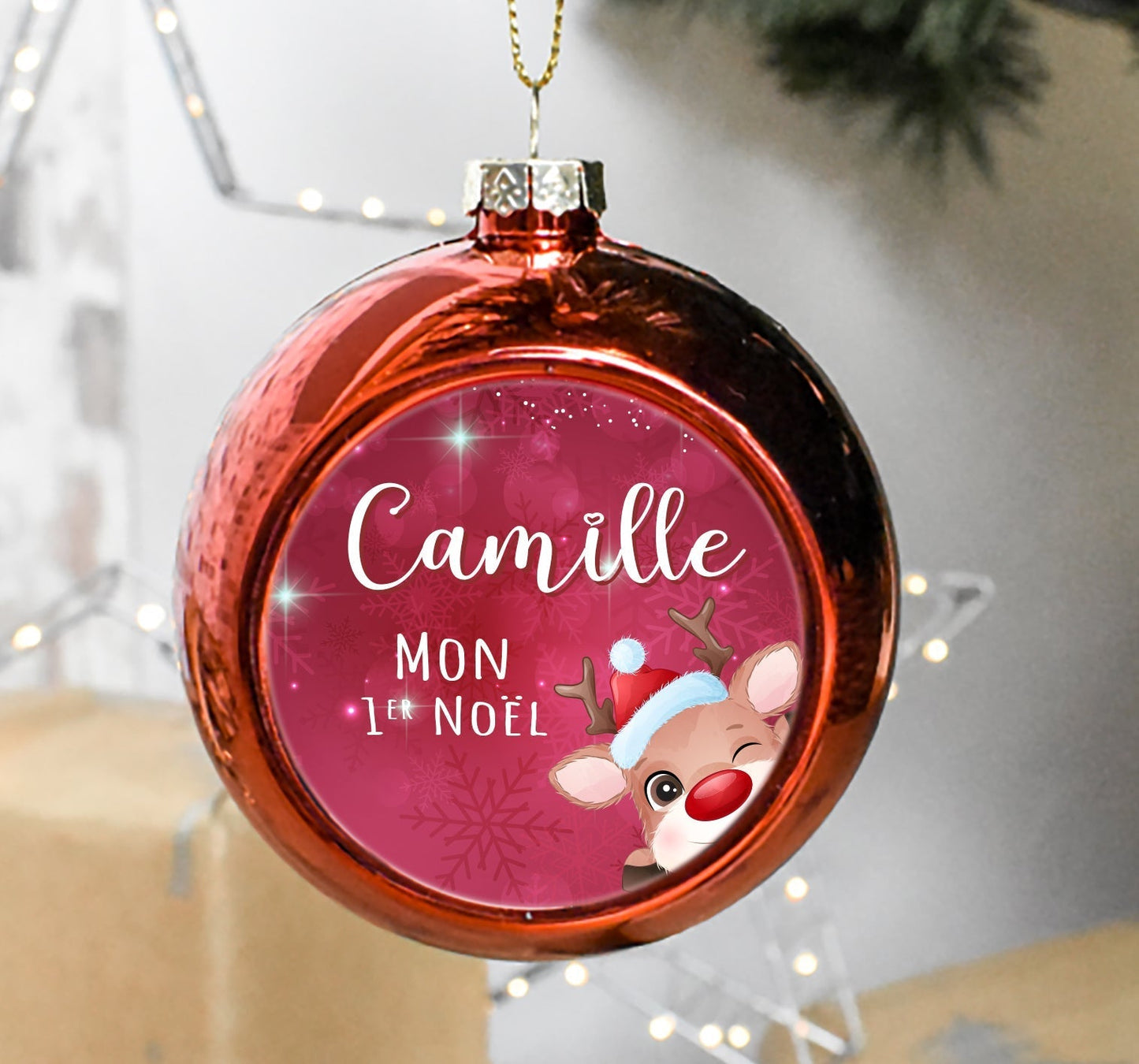 Boule de Noël personnalisée prénom "Mon 1er Noël"