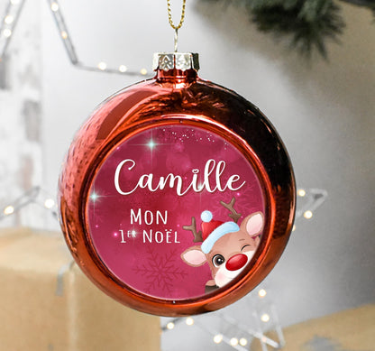 Boule de Noël personnalisée prénom "Mon 1er Noël"