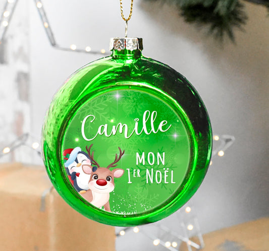 Boule de Noël personnalisée prénom "Mon 1er Noël"