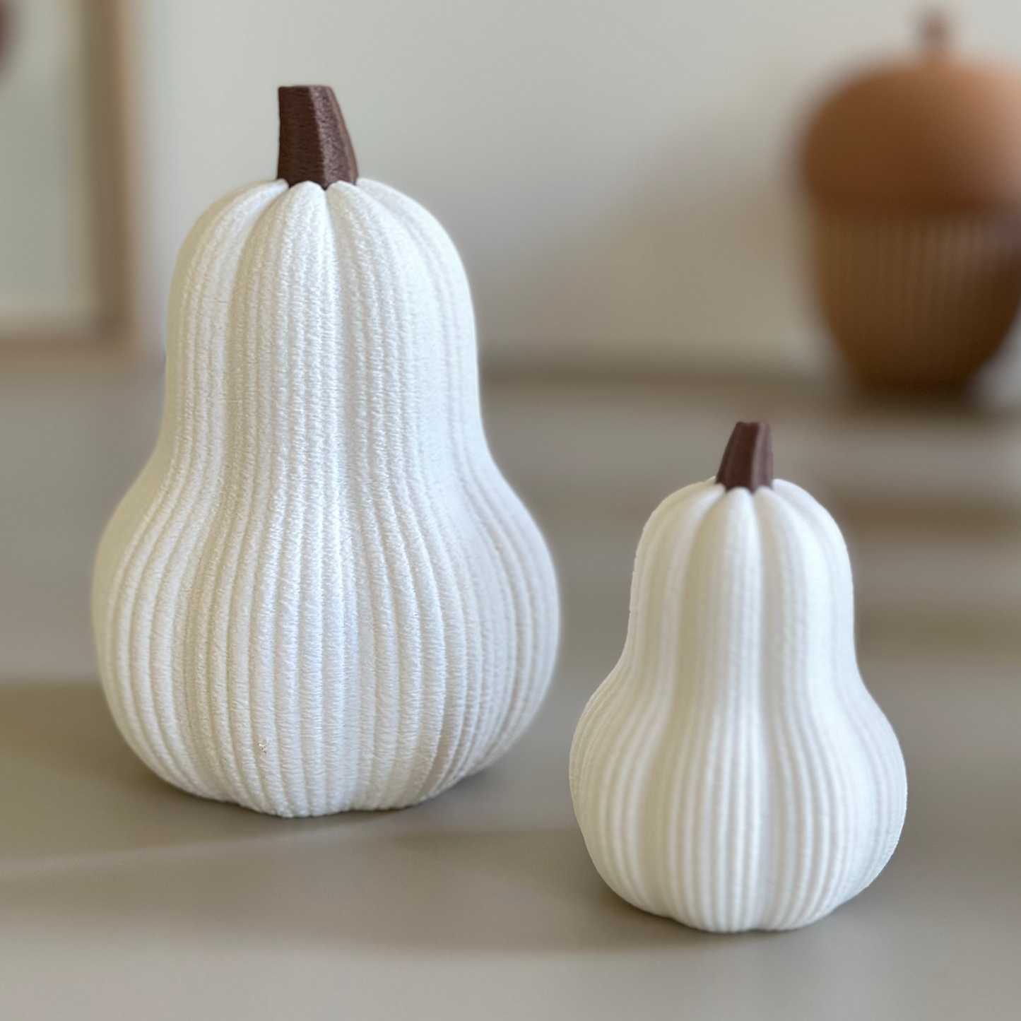 Courge décorative d’automne en 3D – duo petite et grande taille