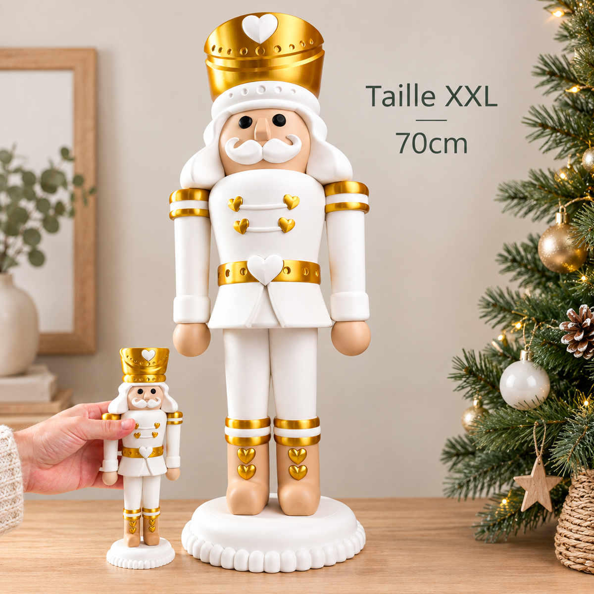 Casse-Noisette Géant XXL 70cm – Décoration de Noël Artisanale