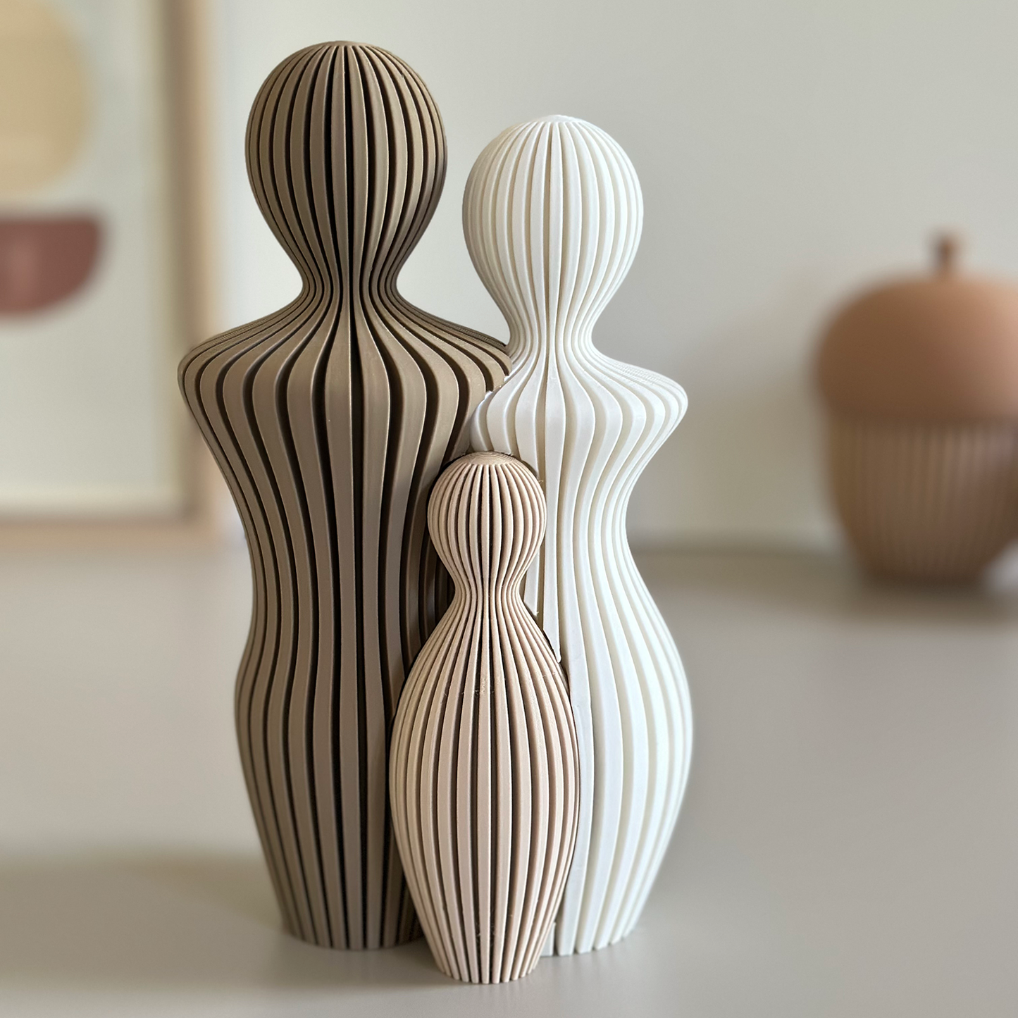Famille Couleurs d’Automne – Statuettes famille en 3D