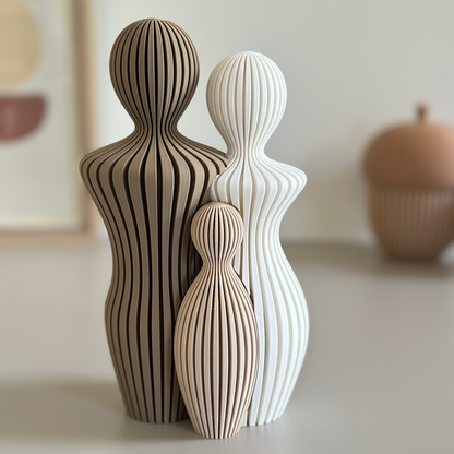 Famille Couleurs d’Automne – Statuettes famille en 3D