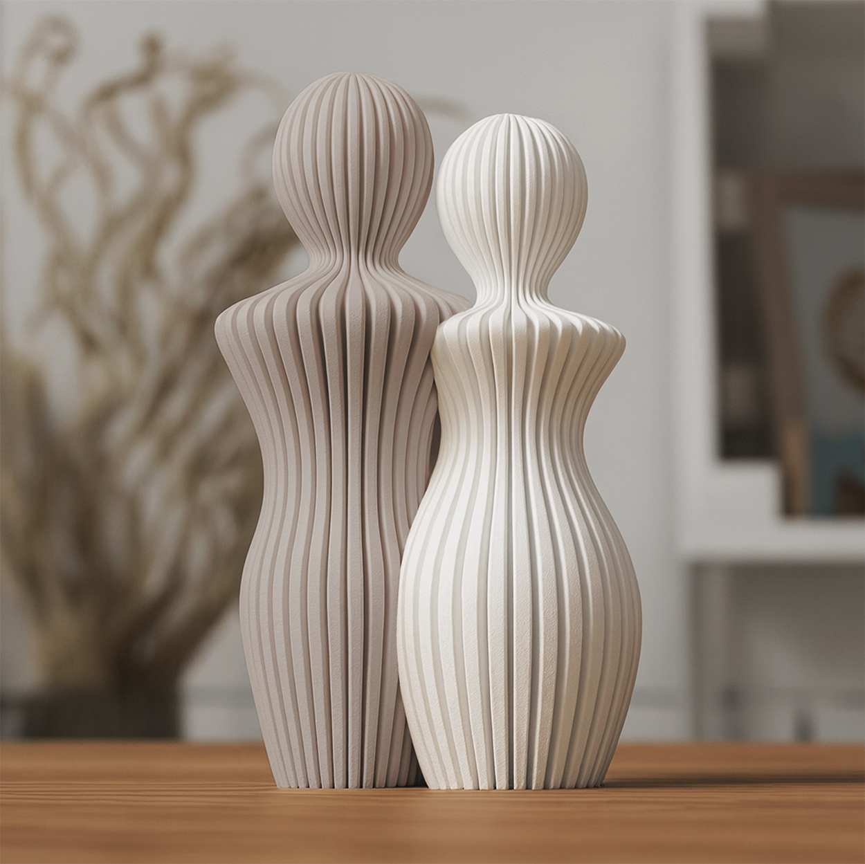 Statue design couple décorative imprimée en 3D