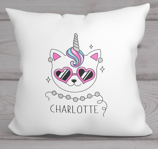 Coussin ultra doux licorne personnalisable prénom
