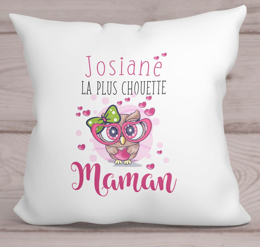 coussin personnalisé chouette maman  Modifier le texte alternatif