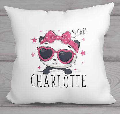 coussin ultra doux et moelleux avec motif panda personnalisable prénom