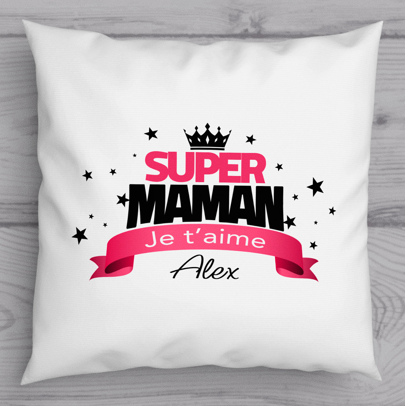 Coussin personnalisé super maman - Idée cadeau personnalisé fête des mères, anniversaire maman