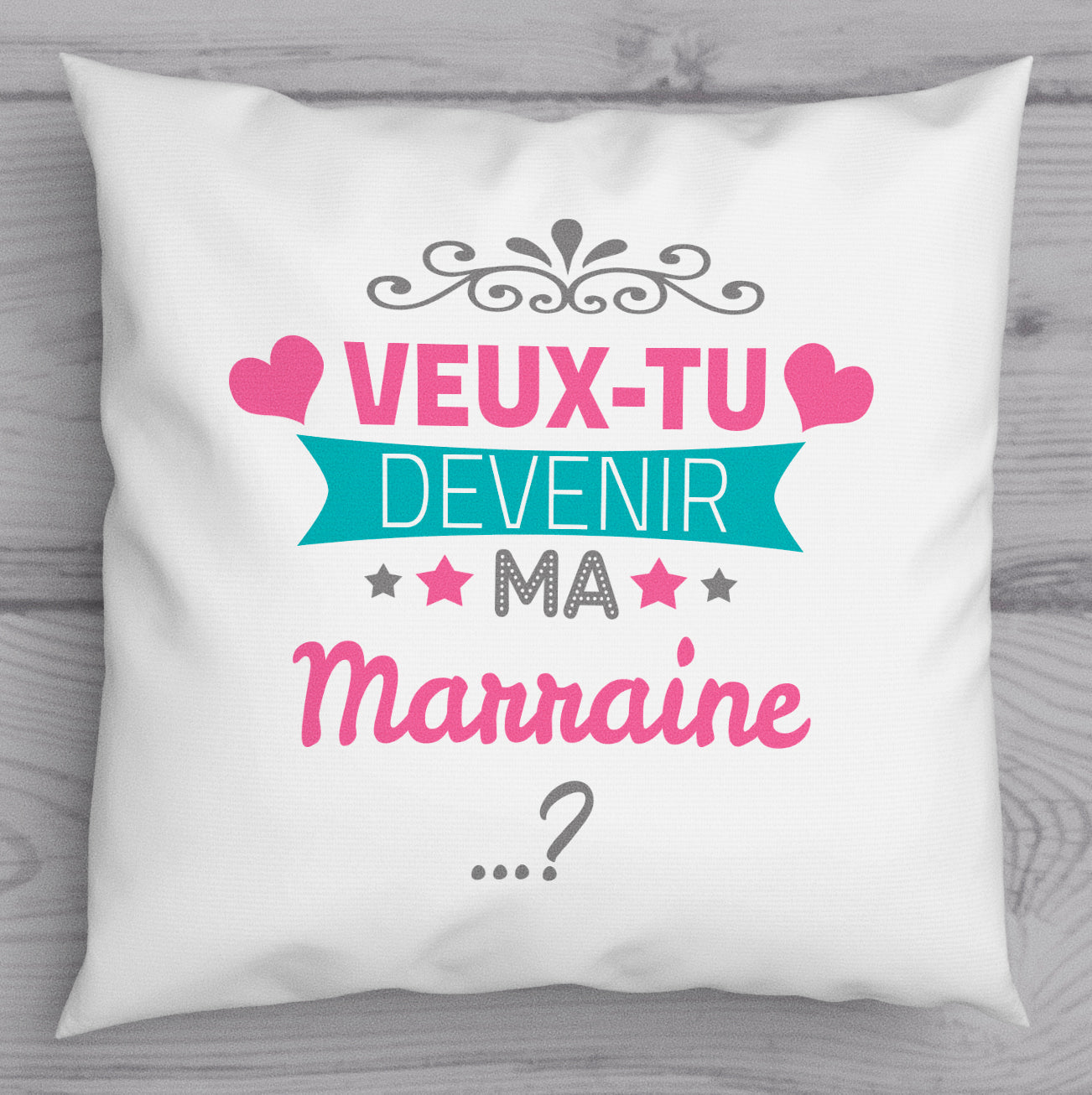 Coussin marraine idée cadeau futur marraine veux tu devenir ma marraine ?