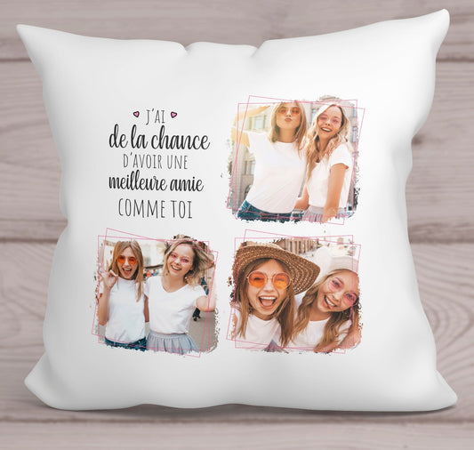Coussin photo personnalisé meilleures amies