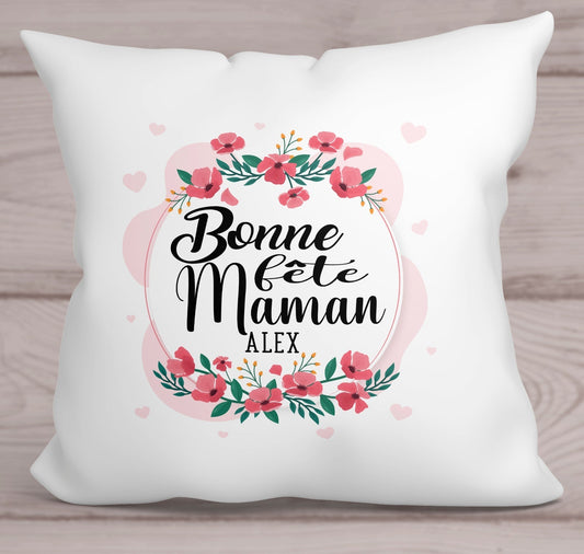 Cadeau fête des mères coussin bonne fête maman personnalisé