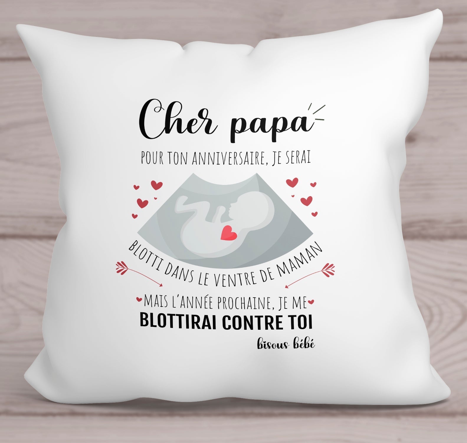 Coussin anniversaire futur papa - annonce grossesse originale futur papa