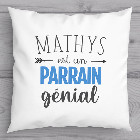 Coussin personnalisé super parrain idée cadeau 