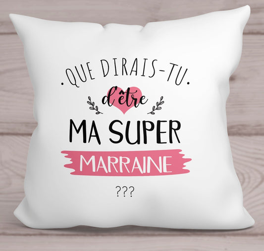 coussin personnalisé demande futur marraine idée cadeau annonce grossesse veux tu être ma marraine