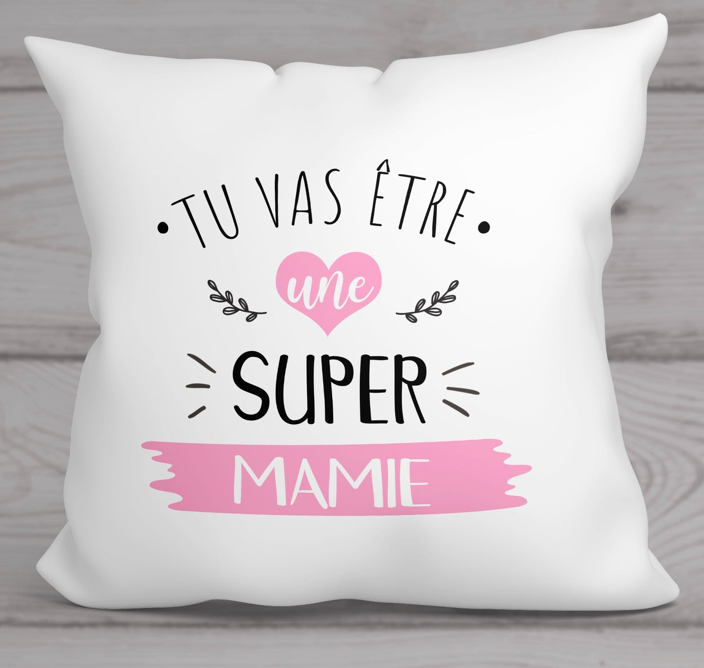 coussin personnalisé annonce grossesse tu vas être une super mamie