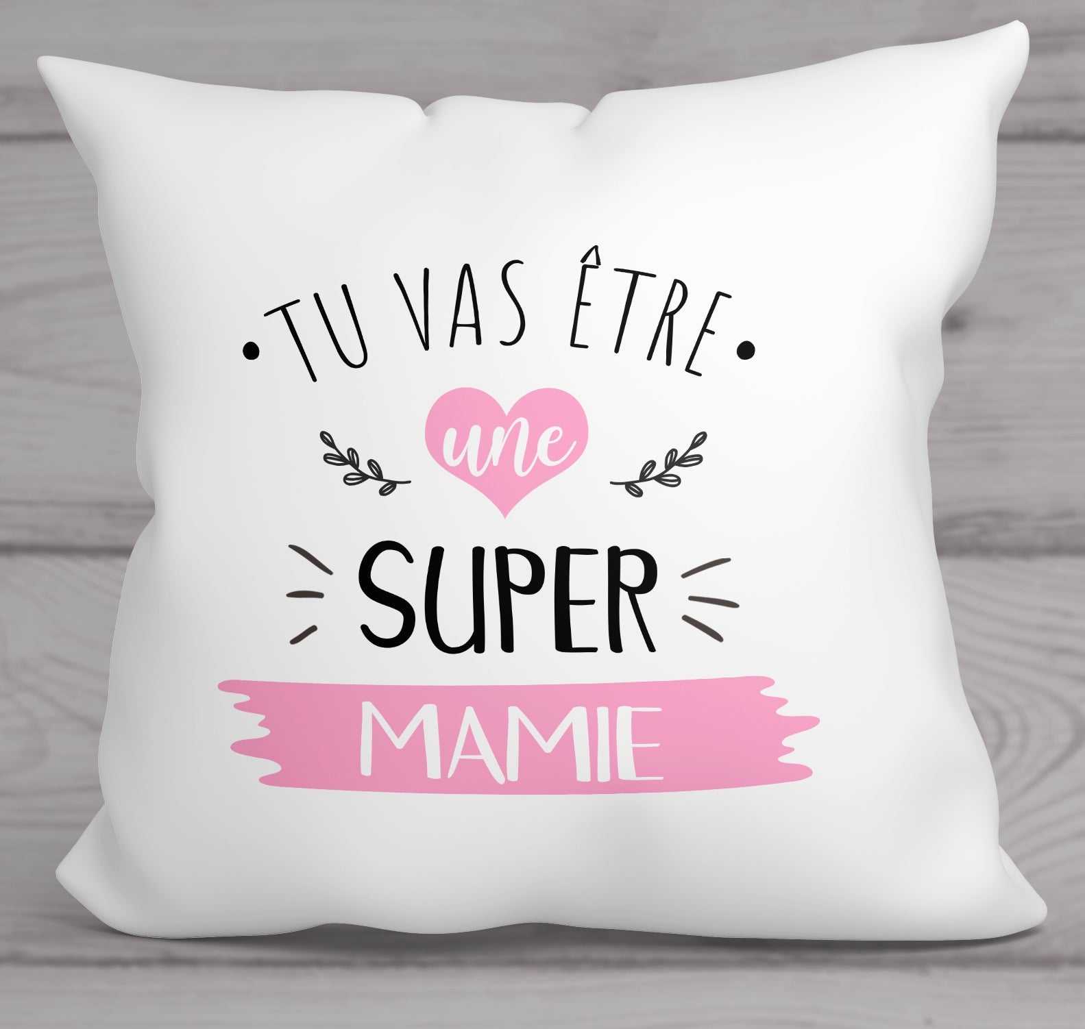 coussin personnalisé annonce grossesse tu vas être une super mamie