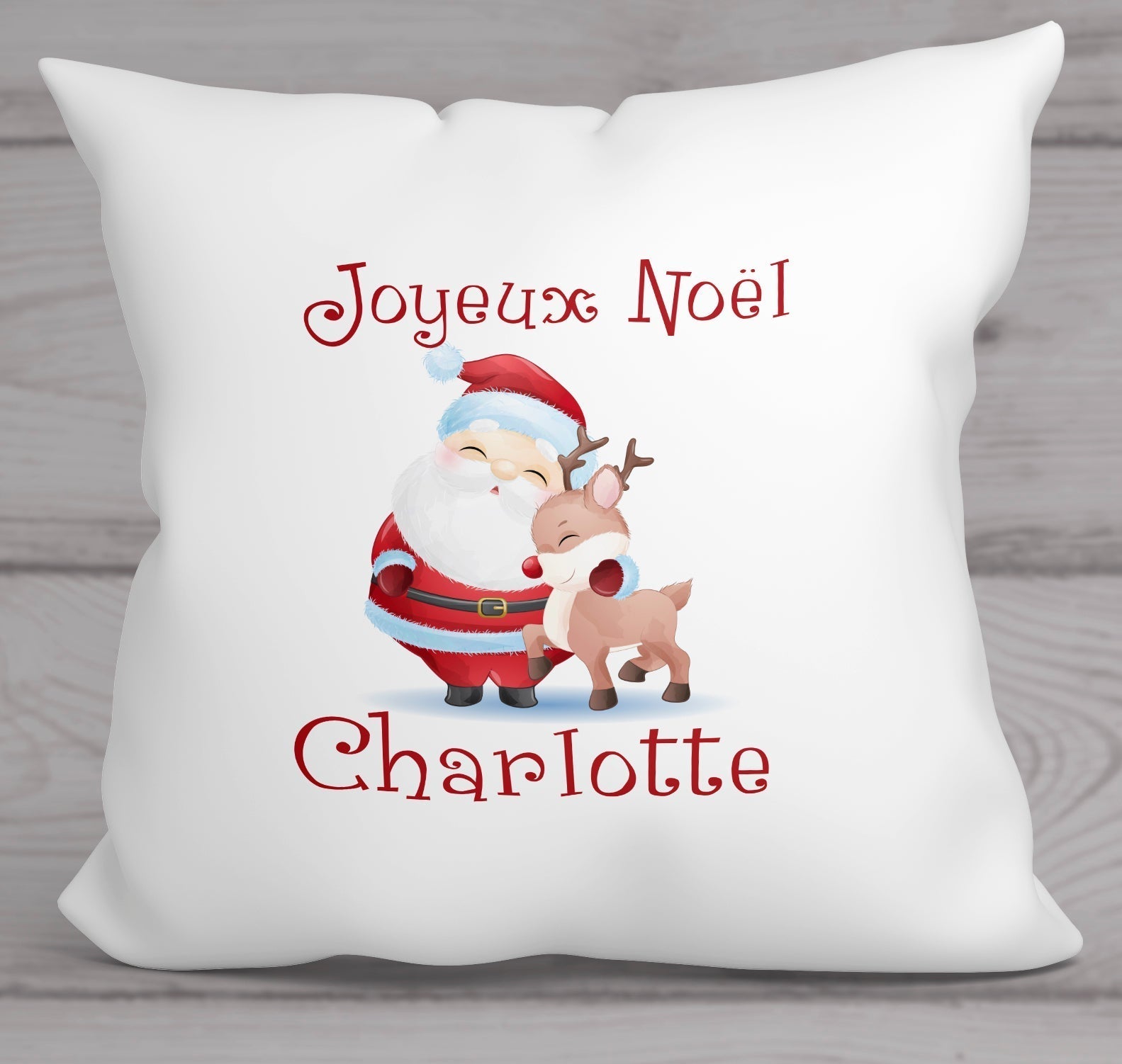 Coussin personnalisé prénom idée cadeau père Noël