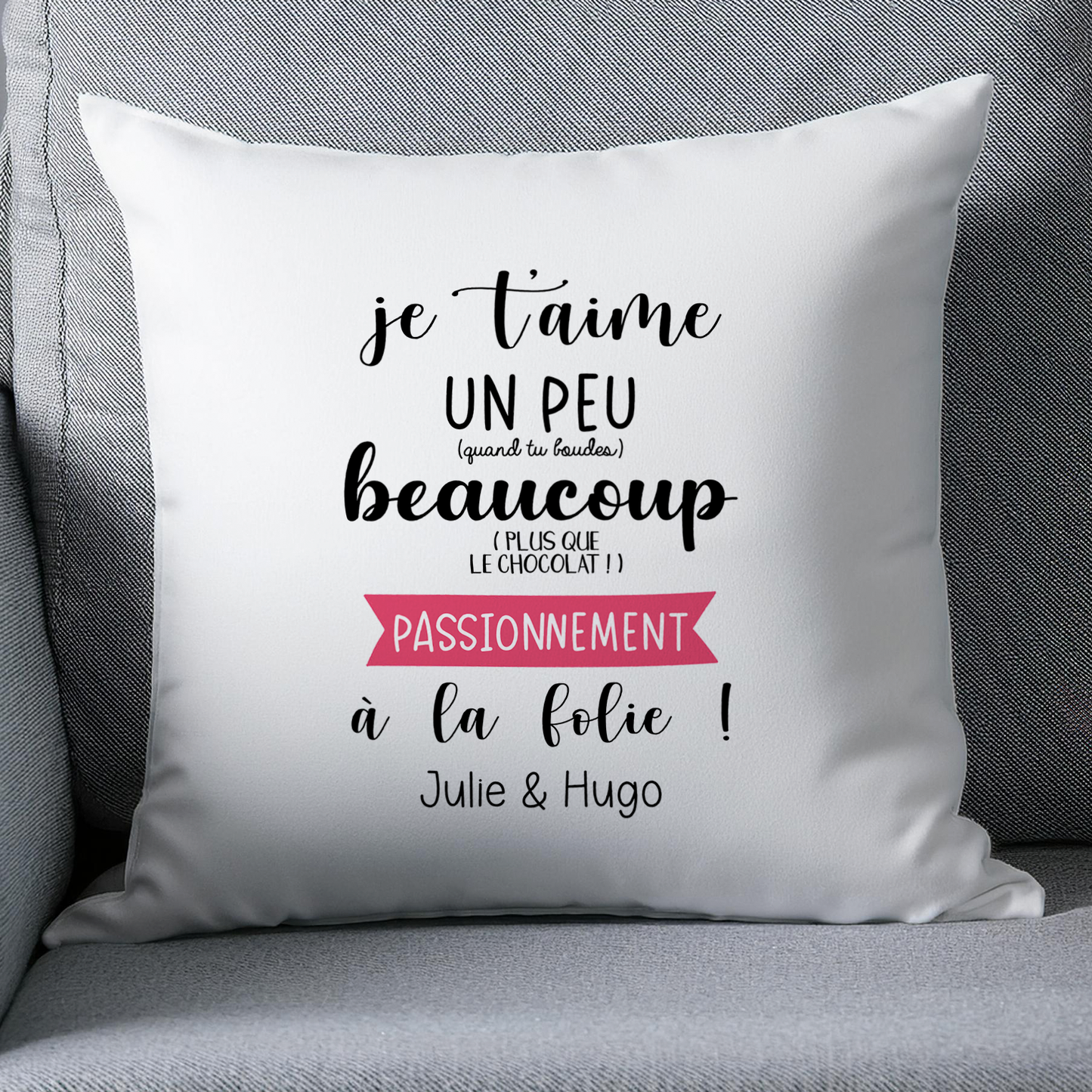 Coussin Saint-Valentin personnalisé à la folie