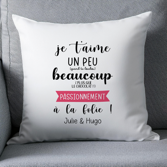 Coussin Saint-Valentin personnalisé à la folie