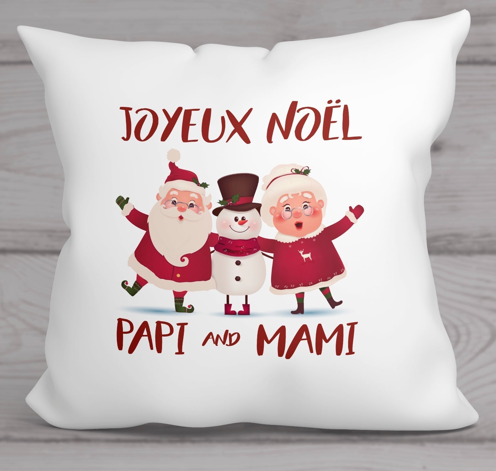 Coussin personnalisé papa et maman Noël