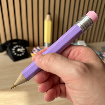 Crayon géant stylo bille lilas, recharge Bic incluse, impression 3D en Belgique