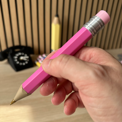 Crayon géant stylo bille rose, recharge Bic incluse, impression 3D en Belgique