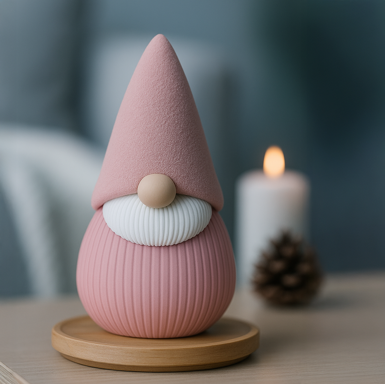 Gnome décoratif de Noël – Figurine imprimée en 3D, design moderne et coloris uniques